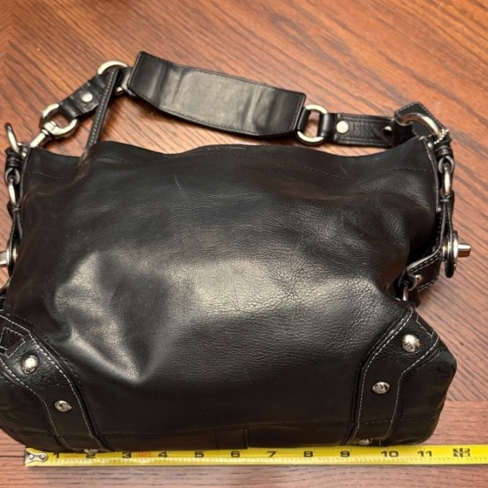 VINTAGE COACH Black Leather Carly Bag - Picture 10 of 16